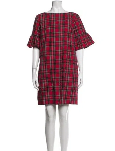 Pre-owned Sts Sail To Sable Plaid Print Mini Dress In Red