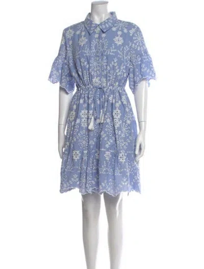 Pre-owned Sts Sail To Sable Printed Knee-length Dress In Blue