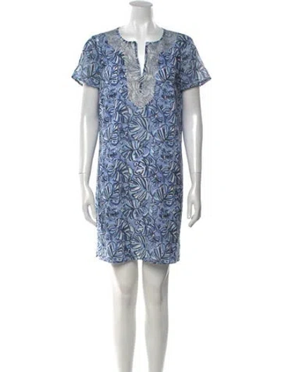 Pre-owned Sts Sail To Sable Printed Mini Dress In Blue