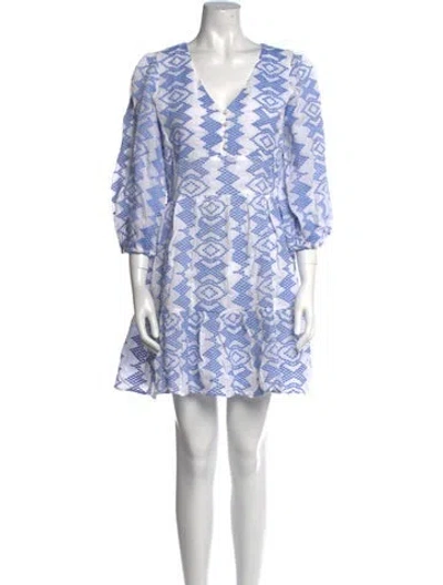 Pre-owned Sts Sail To Sable Printed Mini Dress In White