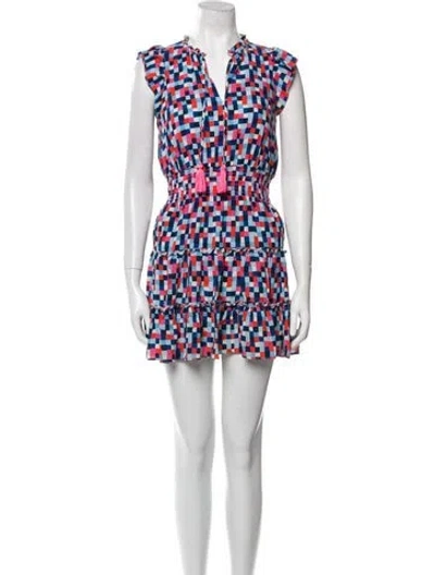 Pre-owned Sts Sail To Sable Printed Mini Dress In White