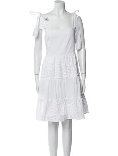 Pre-owned Sts Sail To Sable Square Neckline Knee-length Dress W/ Tags In White