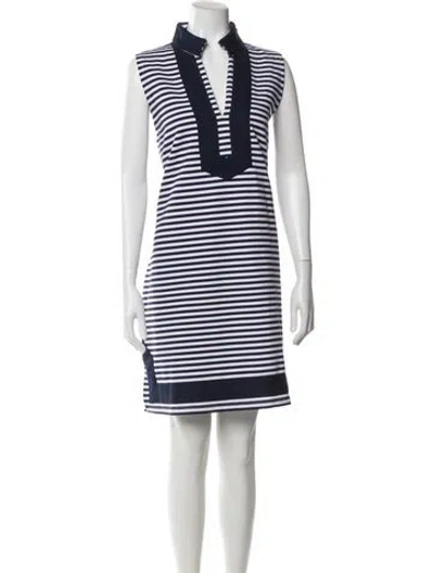 Pre-owned Sts Sail To Sable Striped Knee-length Dress In Blue