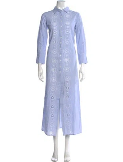 Pre-owned Sts Sail To Sable Striped Long Dress In Blue