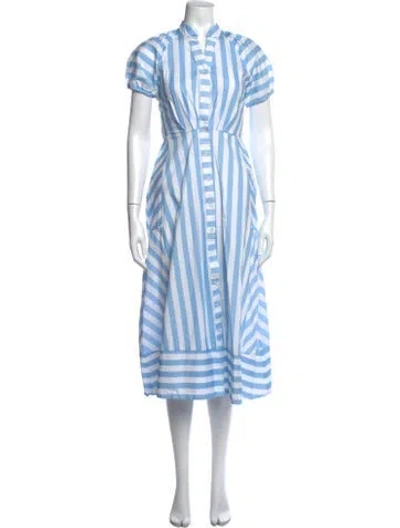 Pre-owned Sts Sail To Sable Striped Midi Length Dress In Blue