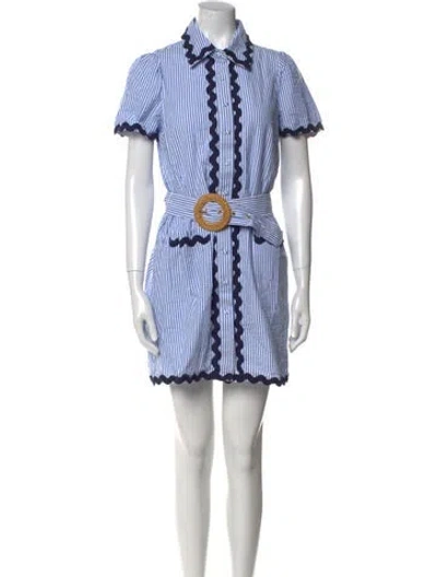 Pre-owned Sts Sail To Sable Striped Mini Dress In Blue