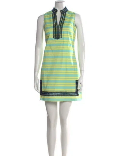 Pre-owned Sts Sail To Sable Striped Mini Dress In Green