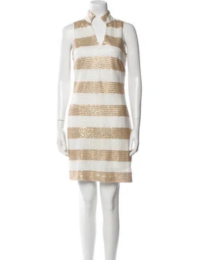 Pre-owned Sts Sail To Sable Striped Mini Dress In Neutral
