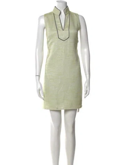 Pre-owned Sts Sail To Sable Tweed Pattern Mini Dress In Green