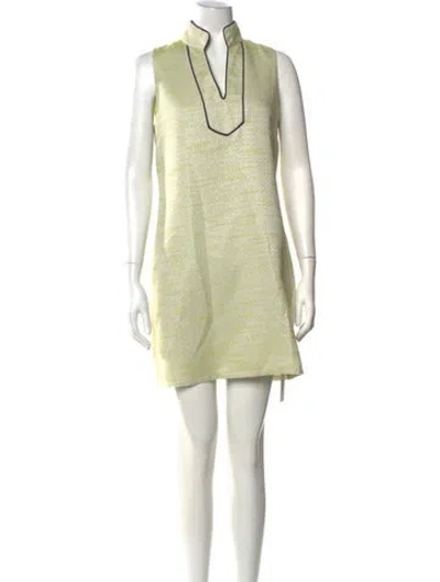 Pre-owned Sts Sail To Sable Tweed Pattern Mini Dress In Green