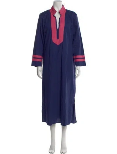 Pre-owned Sts Sail To Sable V-neck Long Dress In Blue