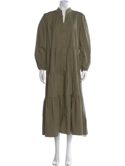 Pre-owned Sts Sail To Sable V-neck Long Dress In Green