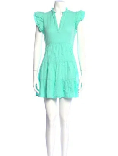 Pre-owned Sts Sail To Sable V-neck Mini Dress In Blue