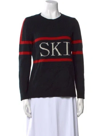 Pre-owned Sts Sail To Sable Wool Graphic Print Sweater In Black