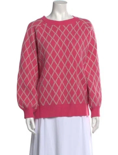 Pre-owned Sts Sail To Sable Wool Printed Sweater In Pink