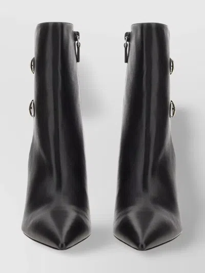 Stuart Weitzman 100 Wedge Heel Buckle Ankle Boots