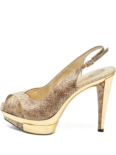 Pre-owned Stuart Weitzman 1003107 Brown In Neutral