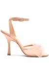 Stuart Weitzman 100mm Blushing Bow Sandals In Nude