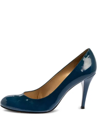 Pre-owned Stuart Weitzman 100mm Leather Heeled Pumps In Blue