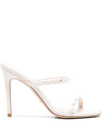 Stuart Weitzman Aleena Pearlita 115mm Leather Sandals In Neutrals