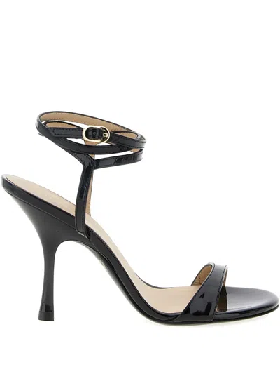 Stuart Weitzman 100mm Nudist Wrap-ankle Sandals In Black