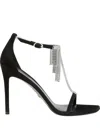 Stuart Weitzman 100mm Nudistcurve Superglam Crystal-fringe Sandals In Multi