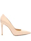 Stuart Weitzman 100mm Stuart Power Pointed-toe Patent Pumps In Neutral