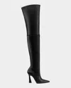 Stuart Weitzman 100mm Ultravinnie Stretch Leather Over-the-knee Boots In Black