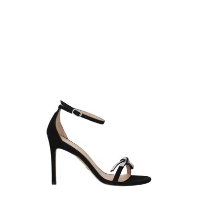 Stuart Weitzman Sandals Women Suede Black