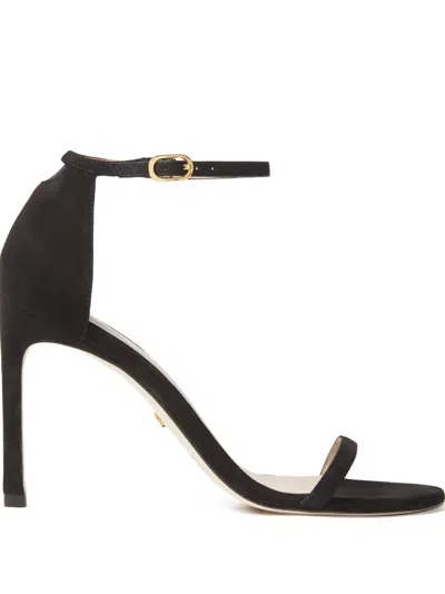 Stuart Weitzman 105mm Nudistsong Double-strap Sandals In Black
