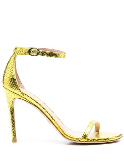 Stuart Weitzman Sandalen Aus Leder 105mm In Yellow