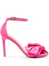 Stuart Weitzman Hot Pink Satin Loveknot Sandals In Pink