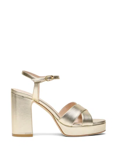 Stuart Weitzman 11cm Dayna Sandals In Gold
