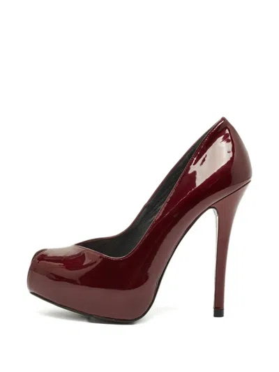 Pre-owned Stuart Weitzman 120mm Platform Peep-toe Pumps In Red