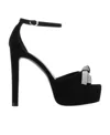 Stuart Weitzman 125mm Embellished-bow Detail Sandals In Black
