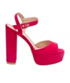 Stuart Weitzman 135mm Platform Suede Sandals In Red