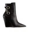 Stuart Weitzman Pointed-toe 100mm Wedge Boots In Black