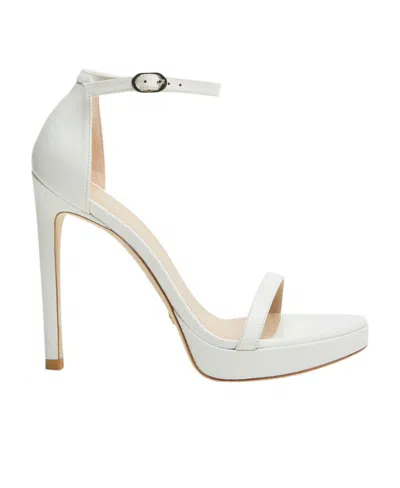 Stuart Weitzman 137mm Stiletto Leather Sandals In White