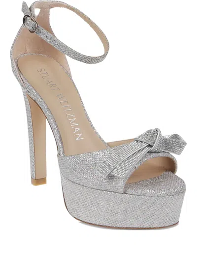 STUART WEITZMAN 145MM BOW-EMBELLISHED PLATFORM SANDALS