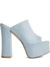 Stuart Weitzman Sky High 145mm Platform Sandals In Blue
