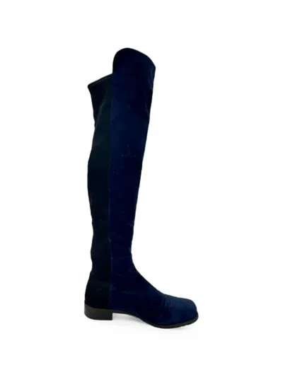 Pre-owned Stuart Weitzman 2010s Knee-high Suede Boots In Blue