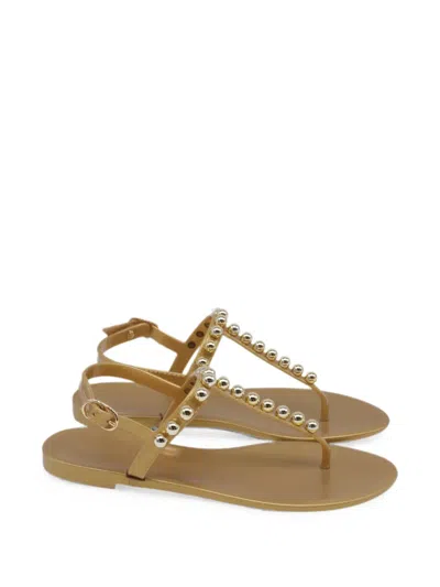 Pre-owned Stuart Weitzman 2024 Goldie Jelly Faux-pearl Sandals