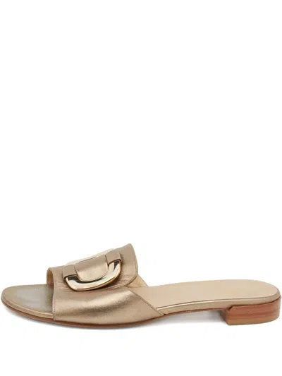 Pre-owned Stuart Weitzman 2024 Metallic Slides In Neutral