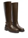 Stuart Weitzman 20mm Soluxe Celia Chain Boots In Brown