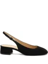 Stuart Weitzman 35 Maeve 35 Slingback Block-heel Pumps In Black