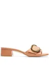 Stuart Weitzman Thick Heeled Flat Slippers