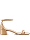 Stuart Weitzman Nudist Patent Ankle-strap Sandals