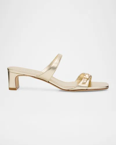 Stuart Weitzman 40mm Baby Babette Metallic Leather Slide Sandals In Multi