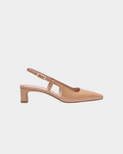 Stuart Weitzman 40mm Baby Babette Patent Leather Pumps In Brown