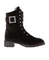 Stuart Weitzman 40mm Buckle-fastening Lace-up Boots In Black